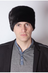 Black mink fur hat - unisex